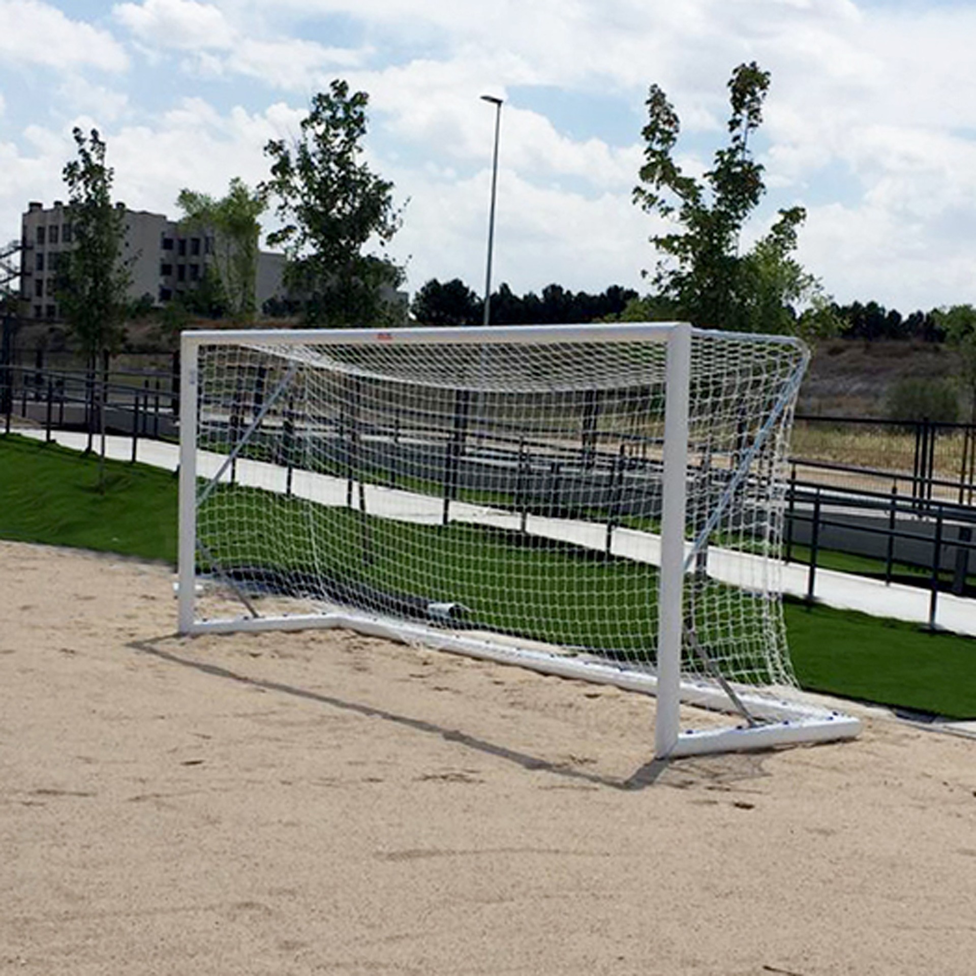 JUEGO PORTERÍAS ALUMINIO FÚTBOL PLAYA 120X100MM TRASLADABLES
