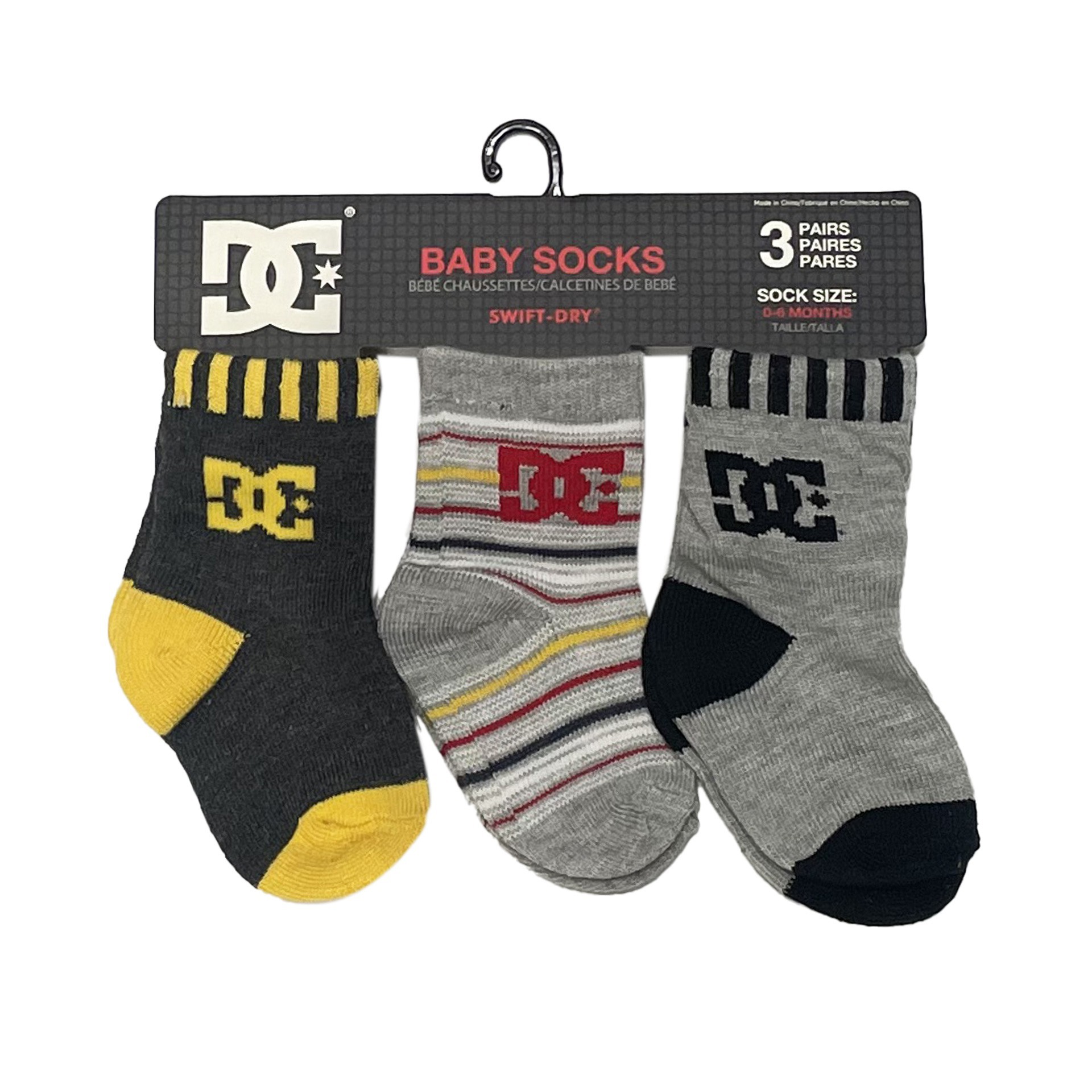 PACK 3 CALCETINES BEBÉ DC STRIPE CREW 83726T