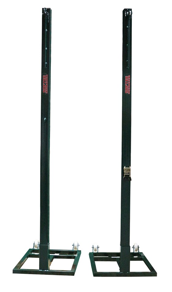 JUEGO POSTES VOLEIBOL METÁLICOS CUADRADOS 80X80MM TRASLADABLES