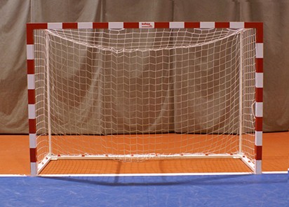 JGO PORTERÍAS F.SALA/BALONMANO METÁLICAS TRASLADABLES 80X80MM CON BASE 80X40MM