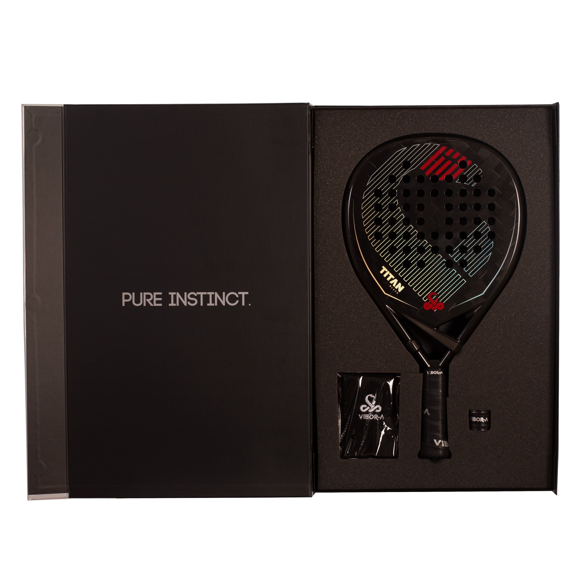 PACK PALA PÁDEL VIBOR-A TITAN 15K BLACK TWILL